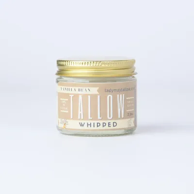 Vanilla Whipped Tallow, All Natural Grass Fed Beef Tallow Moisturizer 2oz