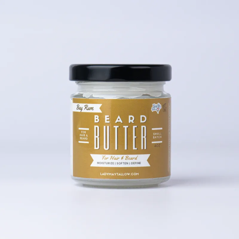 Bay Rum All-Natural Beard Butter &amp; Skin Care For Men 4 oz