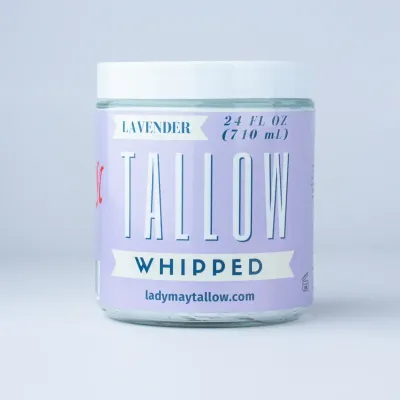 Lavender Whipped Tallow - All Natural Grass Fed Beef Tallow Moisturizer 24 oz