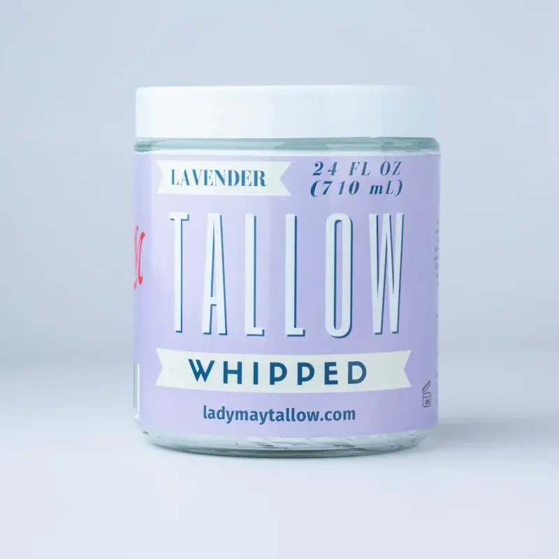 Lavender Whipped Tallow - All Natural Grass Fed Beef Tallow Moisturizer 24 oz