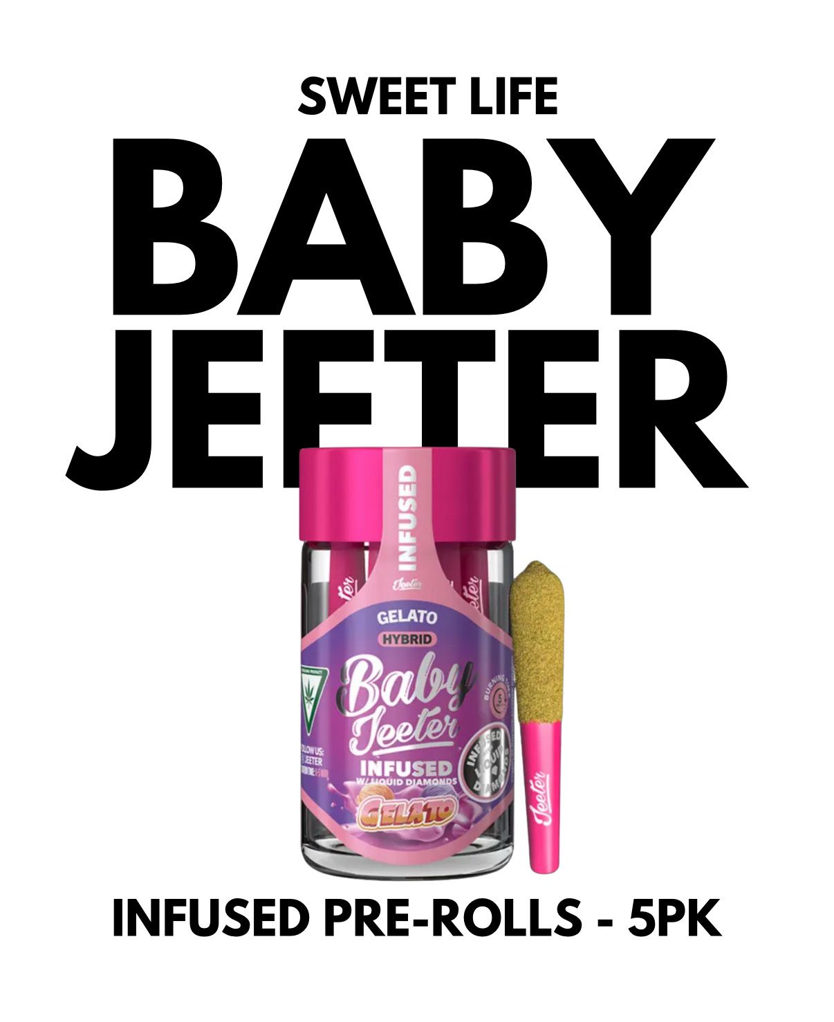 Baby Jeeter Gelato Infused Preroll 5-pack