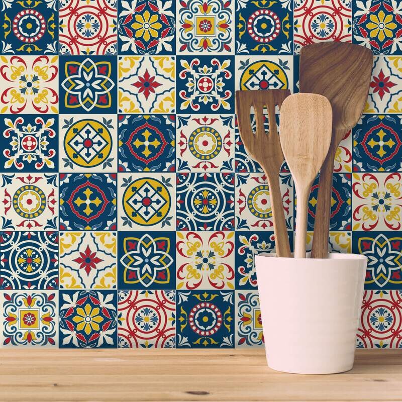 Papel de Parede Cozinha Azulejo Granada Rolo 57x270cm