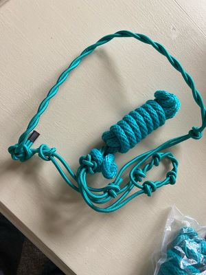 Teal Rope Halter With Lead