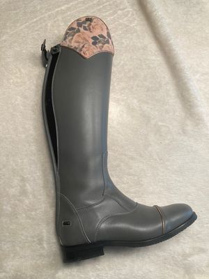 Kingsley Dressage Boot Grey With Pink 38.5 C-M