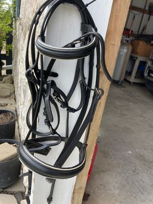 Cob Size Dressage Bridle With Keiffer Reins