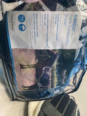 Amigo HorseWare Pony 1/4 Sheet. Navy With Silver Trim - NEW
