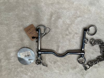 SS Bit 5.5” Sliding Cheek- Chain And Hooks