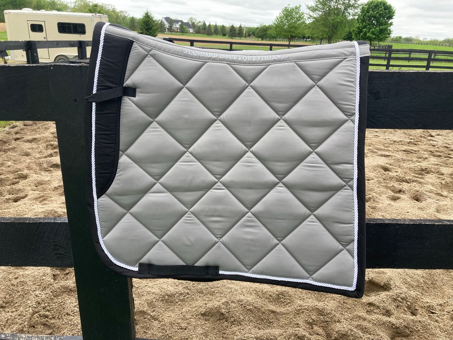Grey And Black Accent Dressage Pad