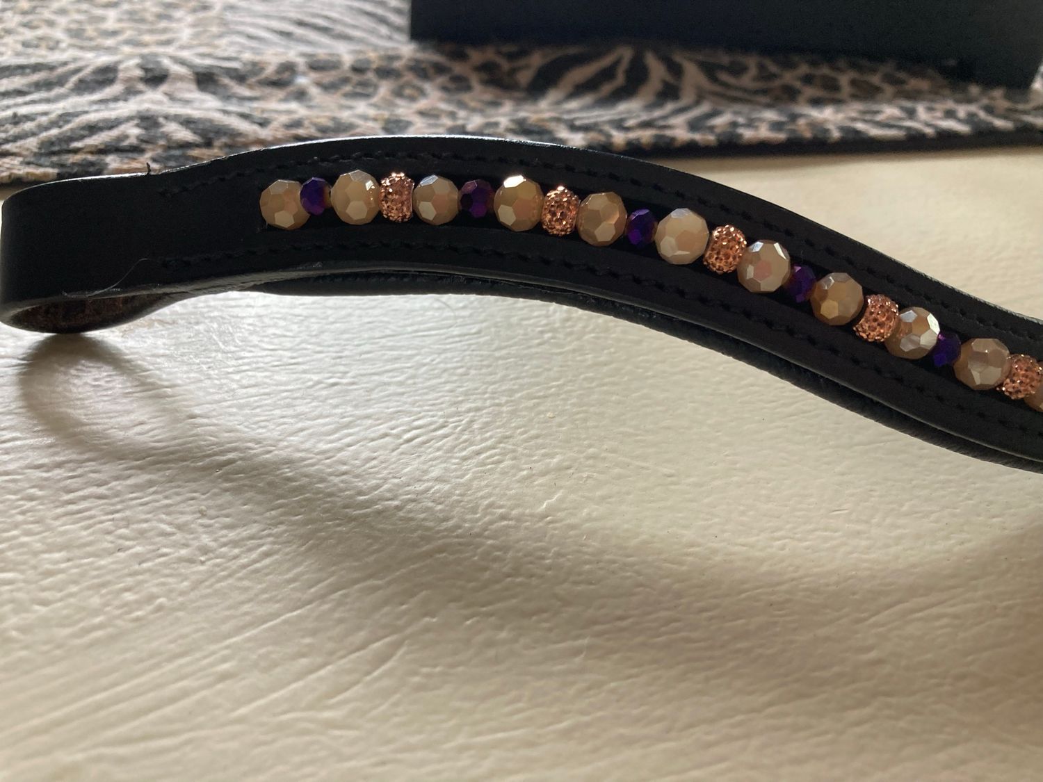 Rose Gold And Black Onyx Bling Brow Band