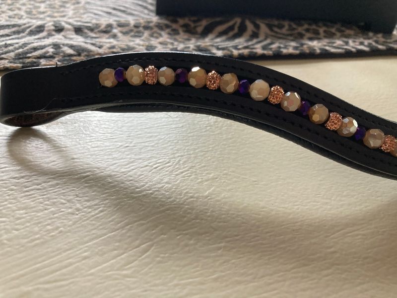 Rose Gold And Black Onyx Bling Brow Band