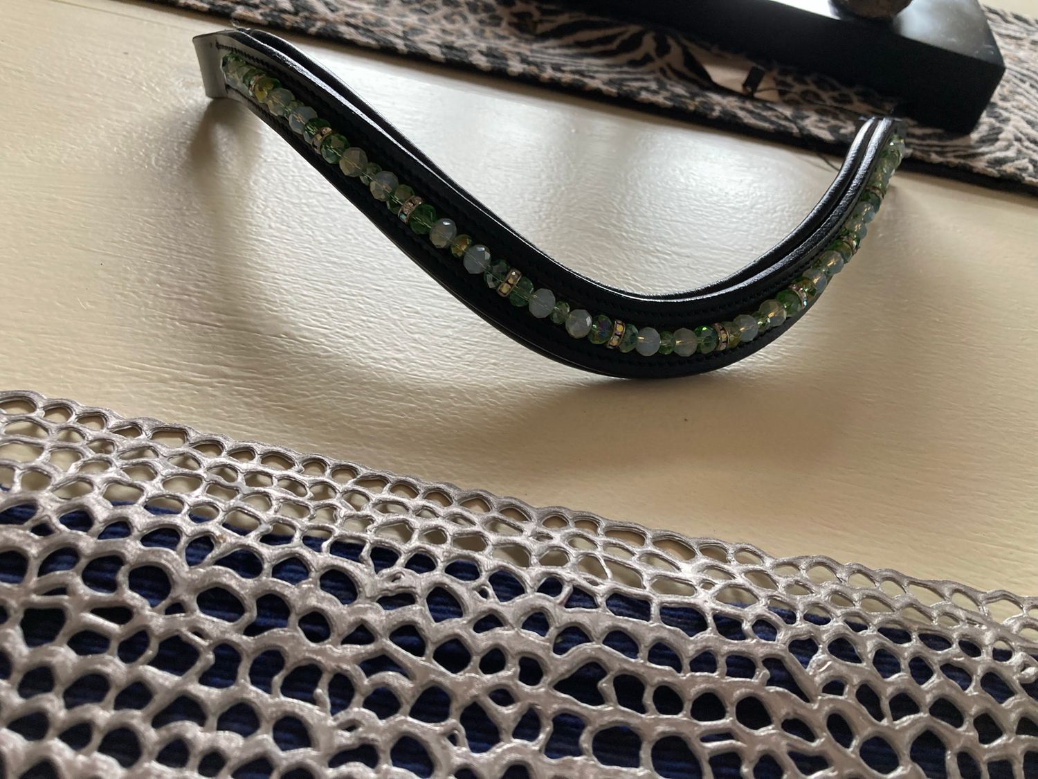 Sage Pearl Bling Brow Band - Crystal Pearl