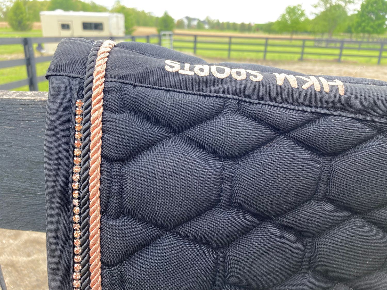 HKM dressage Pad With Rose Gold Trim