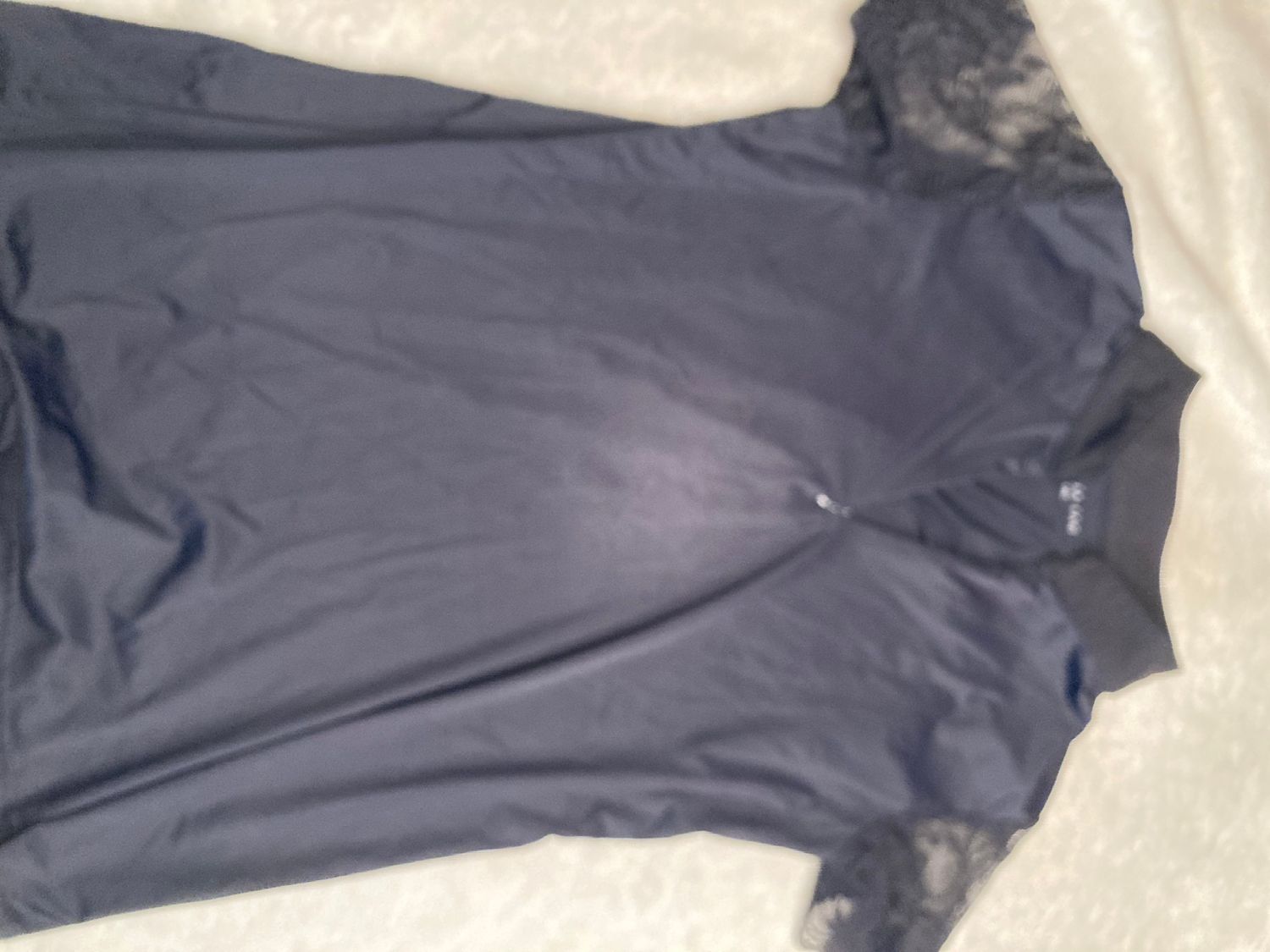 Halter Ego Black With Lace Sleeve Size XXL *runs small* More Like A Size Large