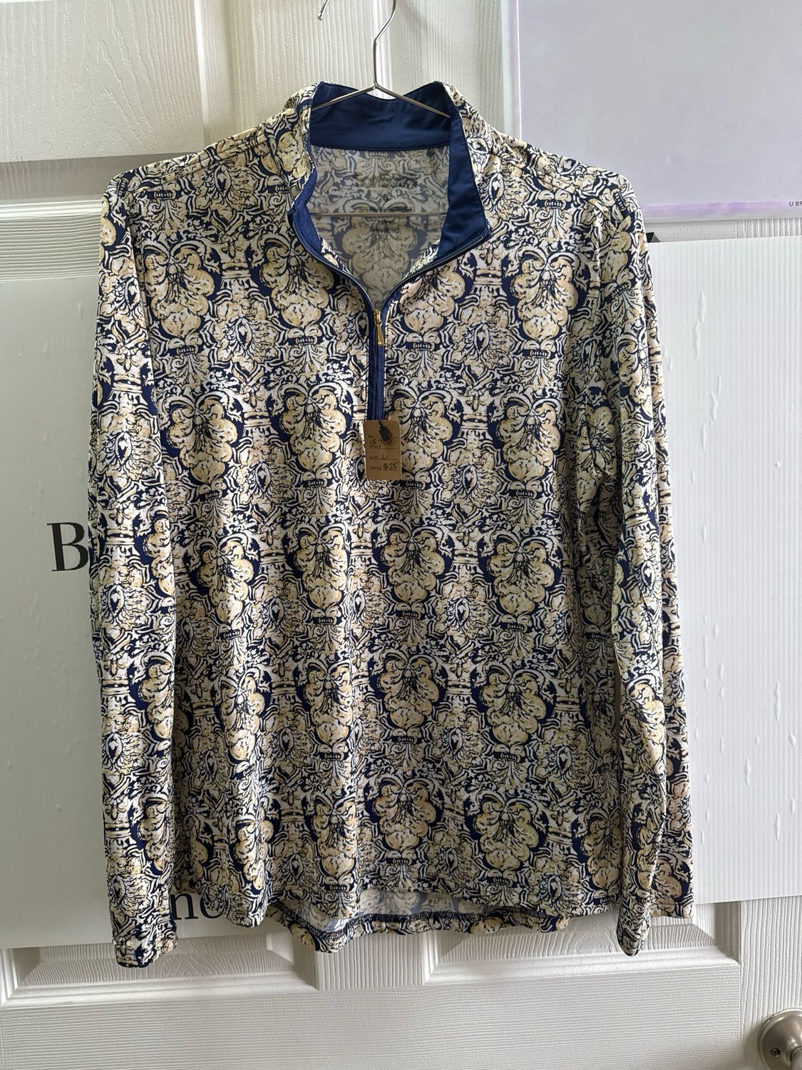 Dry Fit Large 1/4 Zip Long Sleeve Shirt