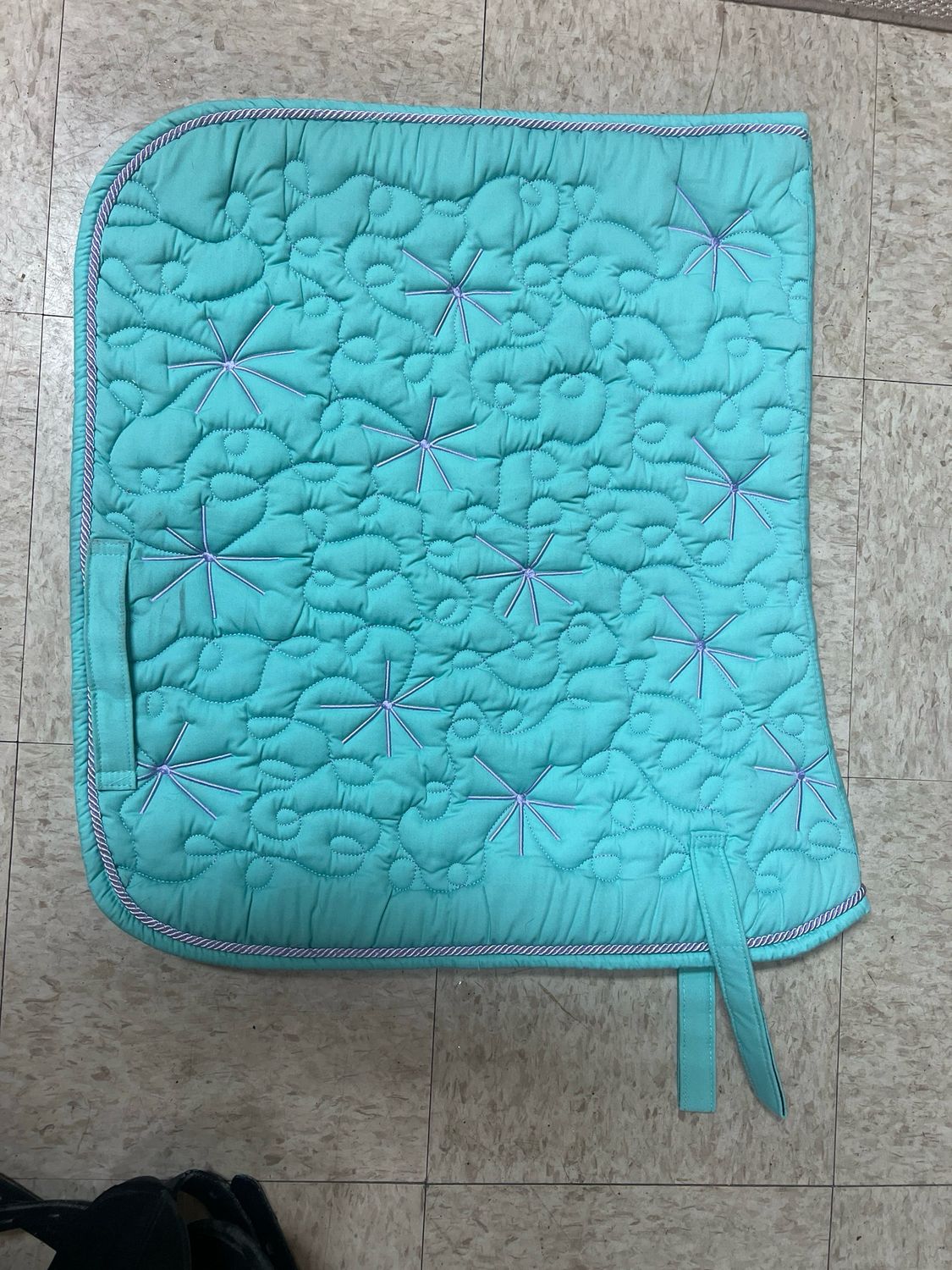 Penny Forever Mint With Lavender Stars Dressage Pad Size Full