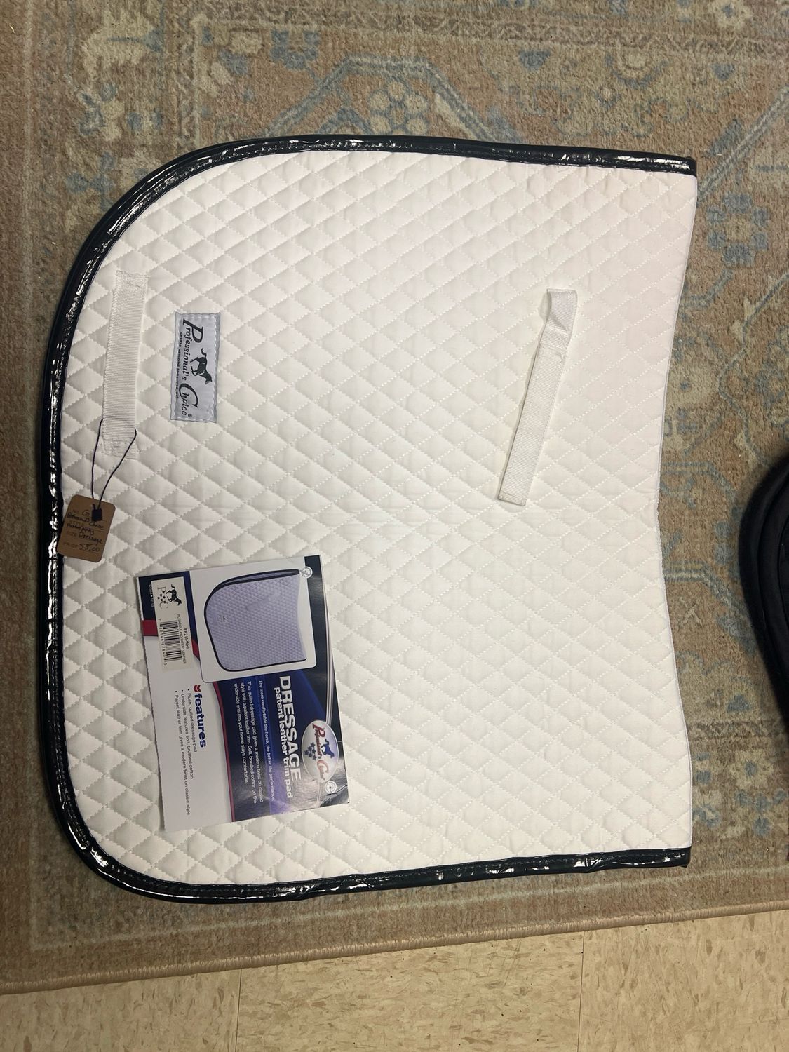Professional Choice New White Dressage Pad With Patten Leather