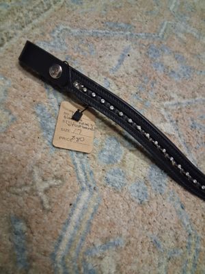 Single crystal line thick U browband with snaps 17 in