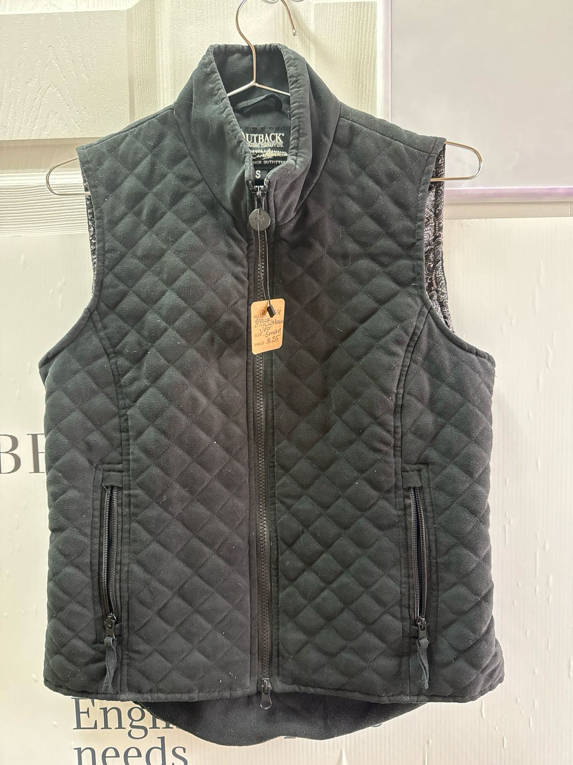 Black Suede Outback Vest Small