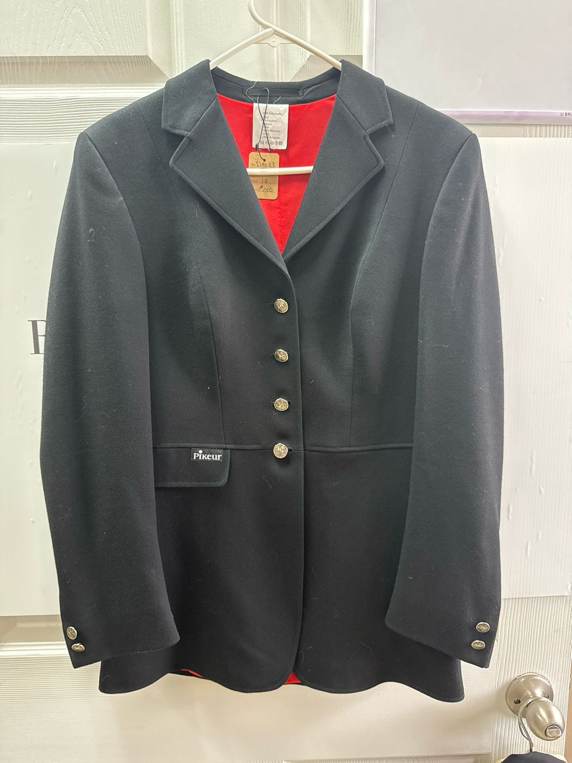 Pikeur Black Wool Dressage Coat Size 12