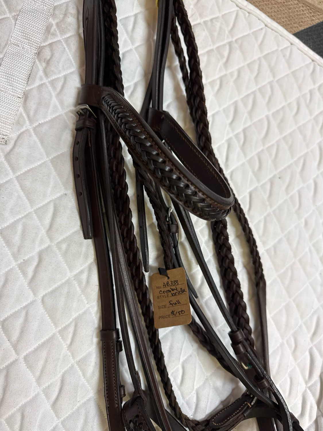Crosby Hunter Bridle - Full - With Braided Browband, Cavesson, And Reins - Beautiful!