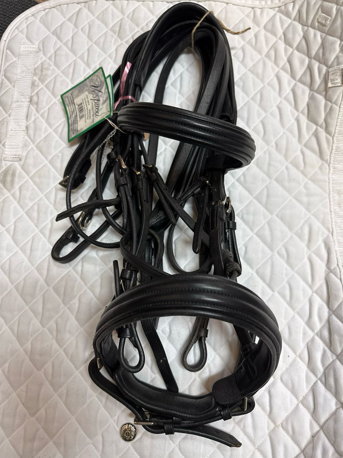 Vespucci Weymouth Double Bridle - Single Crown - Reins Included - Cob Size (New)