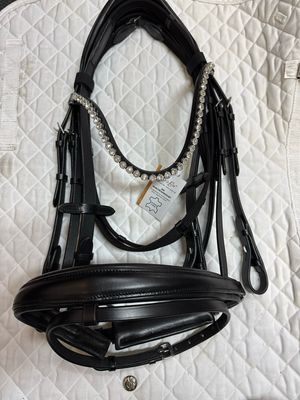 SeaBis Snaffle Dressage Bridle - Full Size - Black