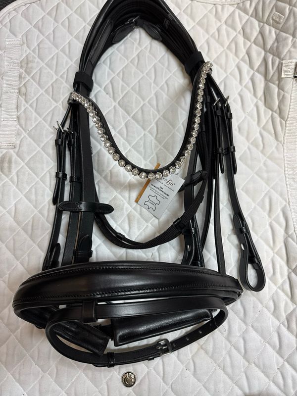 SeaBis Snaffle Dressage Bridle - Full Size - Black