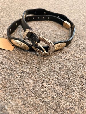 Size 32 Leather And Silver Belt