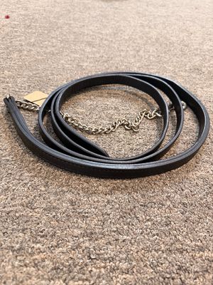 Black Leather Lead With Chain