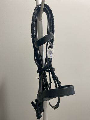 Flat Hunt Black Bridle with Reins - Cob Size