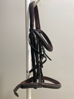 Oversized Bobby’s English Tack Fancy Stitch Bridle - Brown