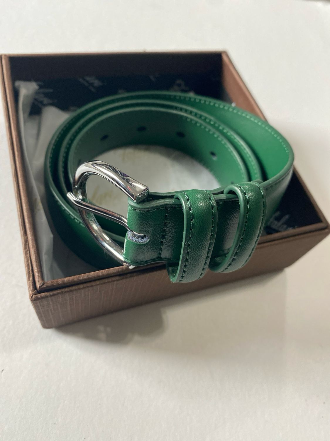 Falari Luxury Leather Green Belt (Size Small 30-32)
