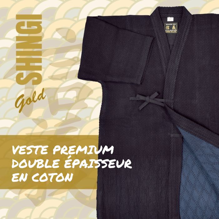 Veste de Kendo premium double épaisseur en coton SHINGI