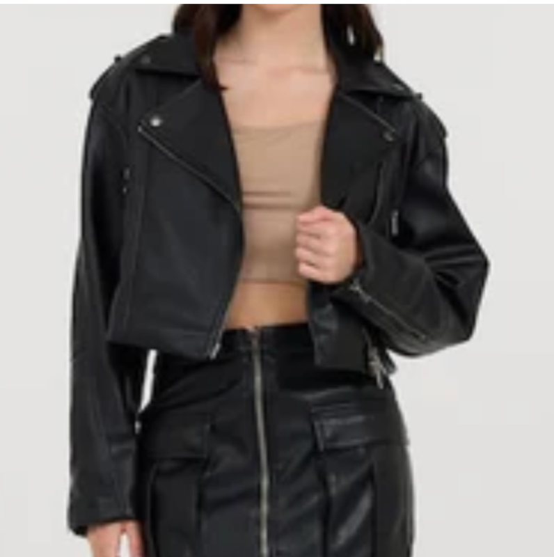 VINTAGE HAVANA BLACK MOTO JACEKT 