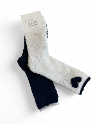 Z SUPPLY HEART SOCKS NAVY