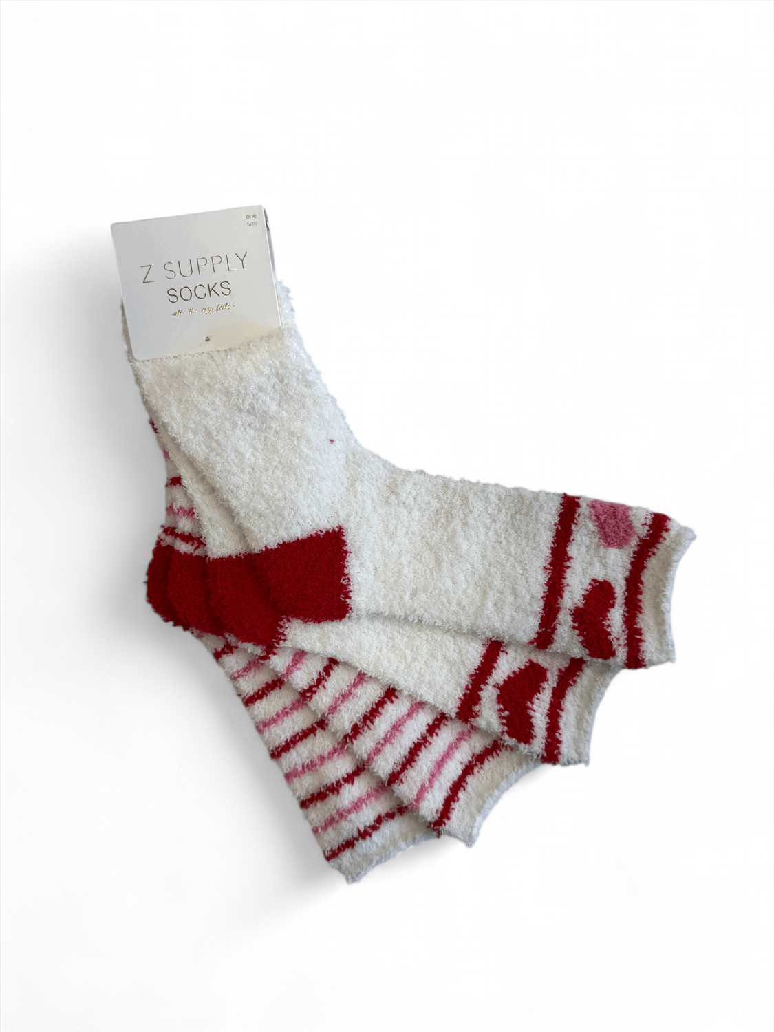 Z SUPPLY SOCKS RED/PINK STRIPE