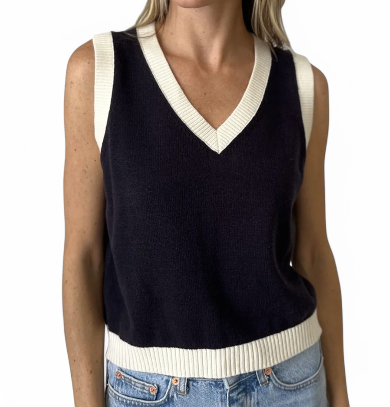 SIX FIFTY VEST NAVY/CREAM 