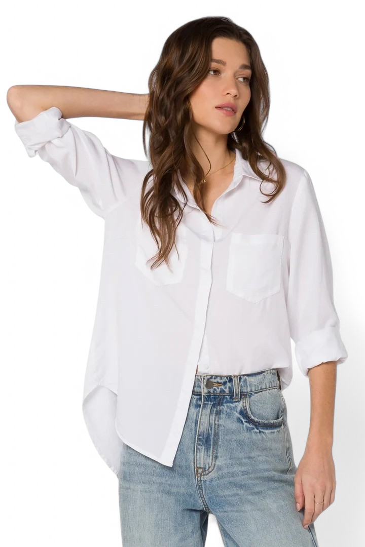VELVET HEART WHITE TAB SLEEVE SHIRT