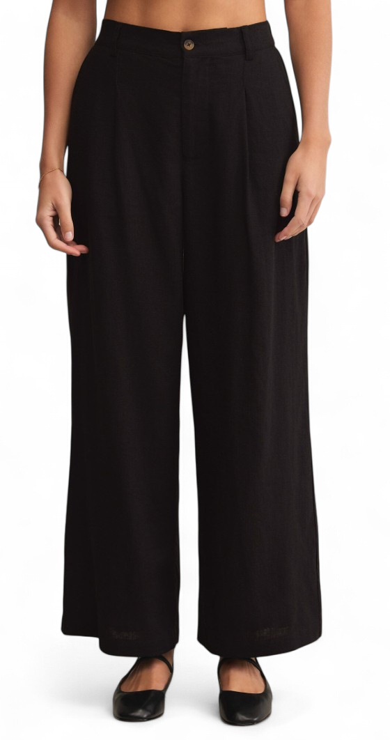 Z SUPPLY LINEN PANT BLACK