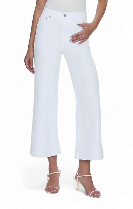 PISTOLA LANA CROP W/CUFF WIDE LEG VIVID WHITE