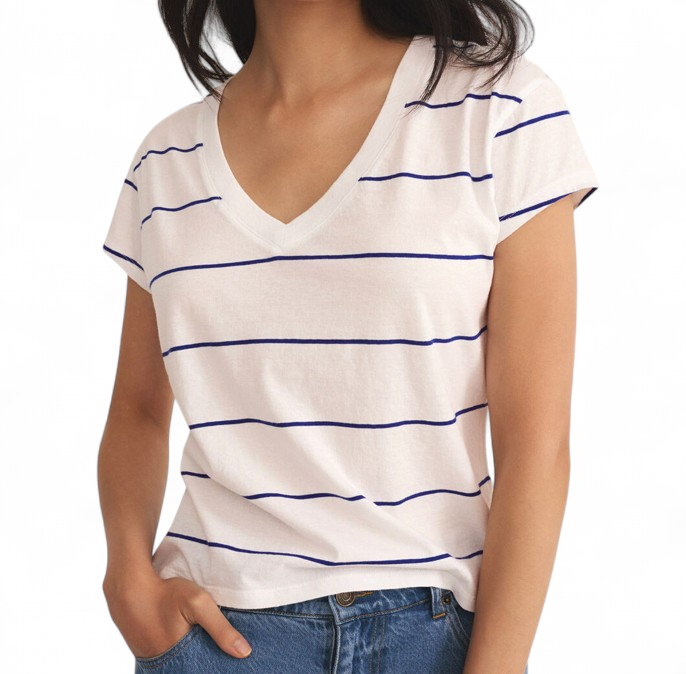 Z SUPPLY STRIPE V-NECK TEE