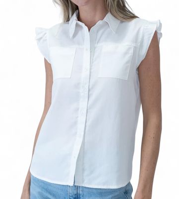 SIX FIFTY FLUTTER SLEEVE TOP IVORY -XX