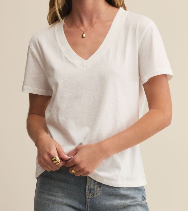 Z SUPPLY V-NECK TEE WHITE
