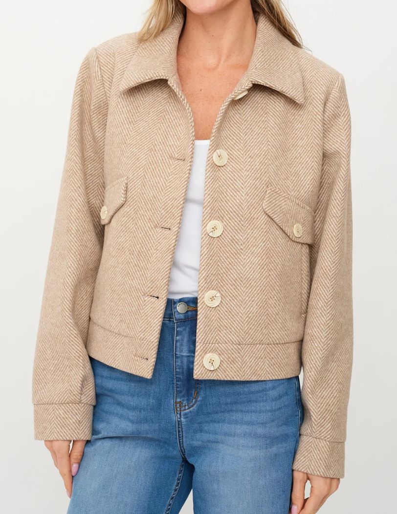 SIX FIFTY HERRINGBONE JACKET CAMEL