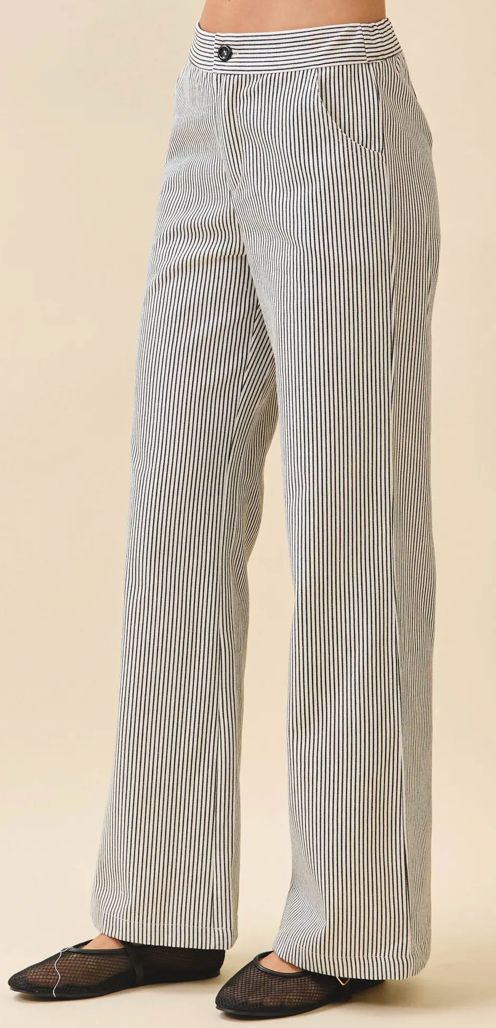 TCEC PINSTRIPE PANT BLACK/WHITE