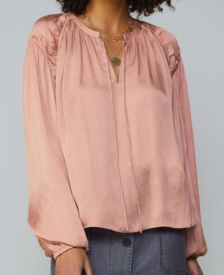 CURRENT AIR LS BLOUSE DUSTY BLUSH