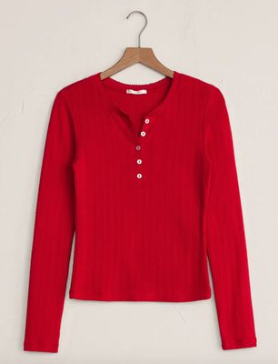 Z SUPPLY POINTELLE LS TOP RED -XX