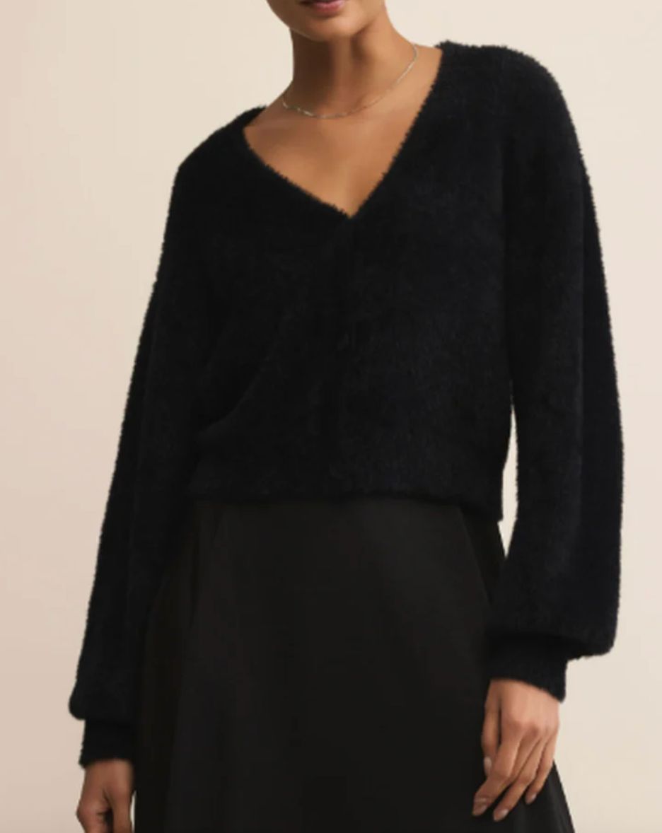 Z SUPPLY FLUFFY CARDIGAN BLACK