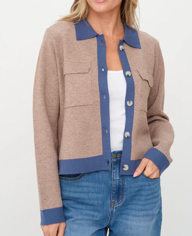 SIX FIFTY FALLON CARDIGAN LATTE