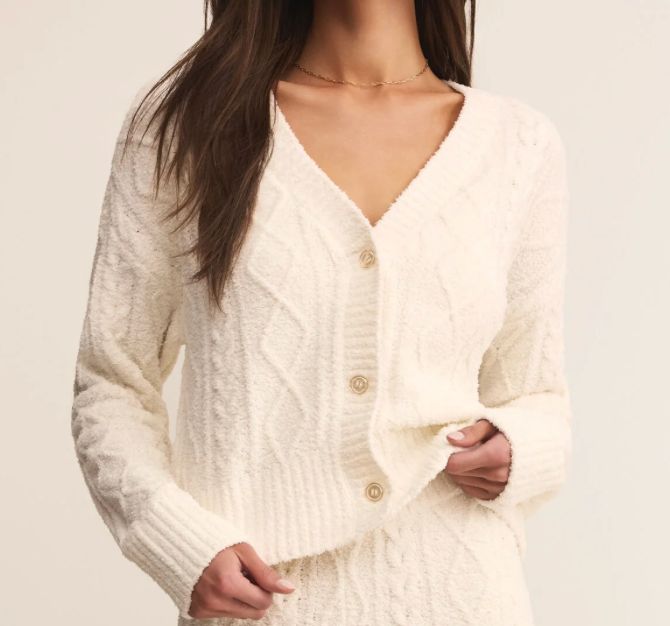 Z SUPPLY CABLE CARDIGAN WHITE -XX